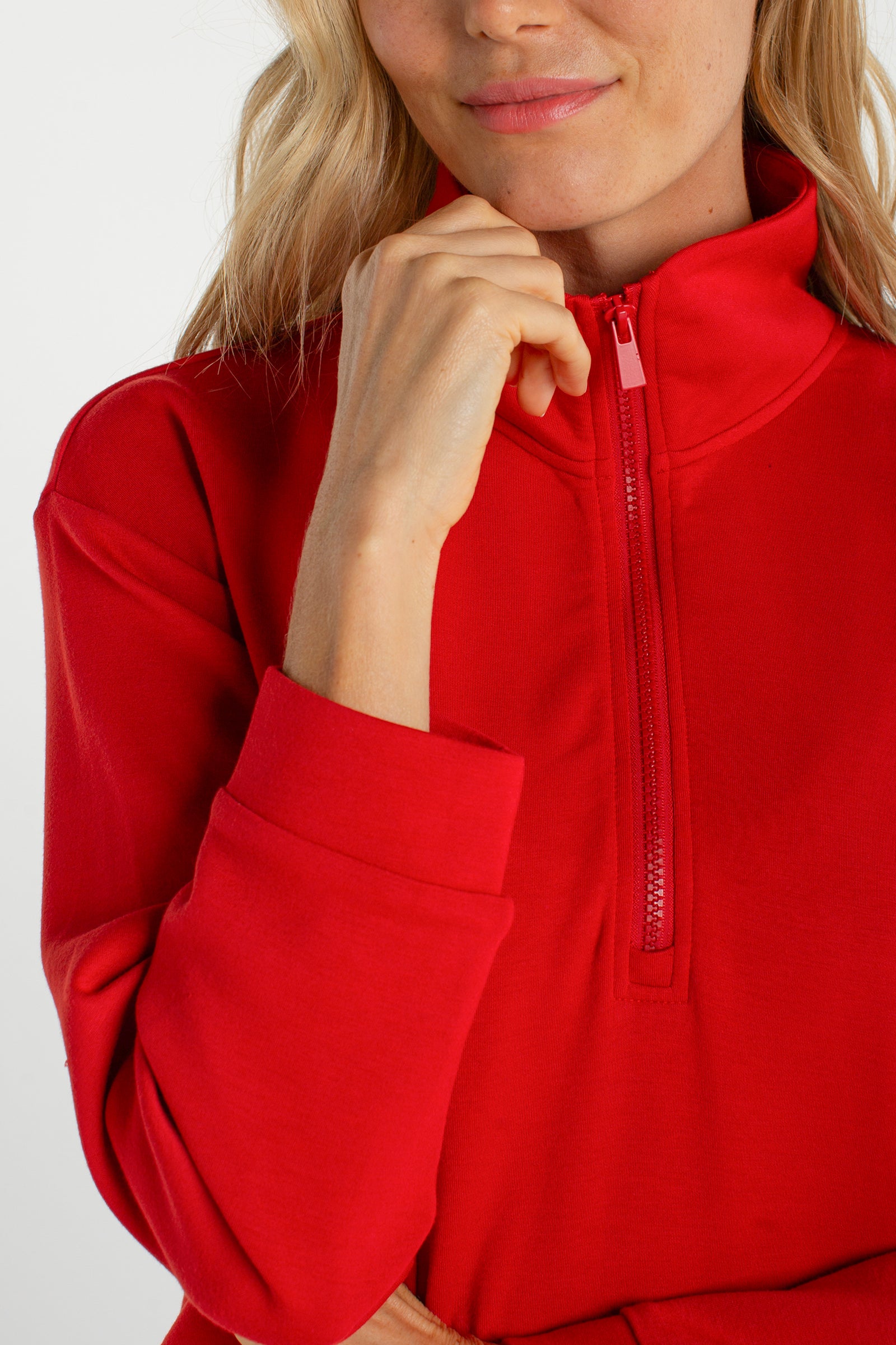 Half Zip Popover Long Sleeve Top