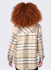 Button Front Plaid Shacket