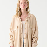 Washed Rib Button Front Shacket