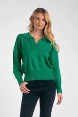 Varsity Collar Solid Sweater