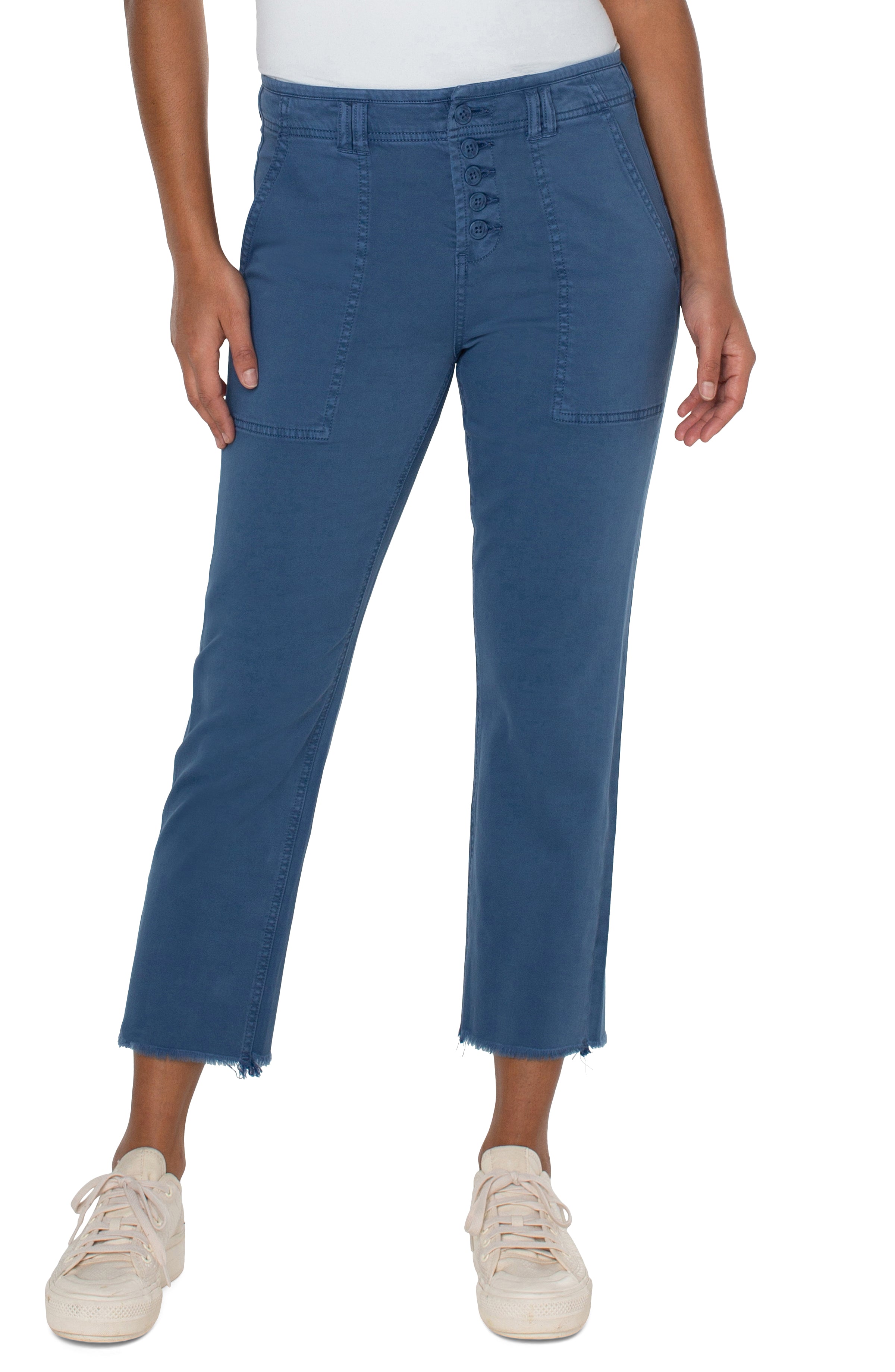 Hi-Rise Crop Straight Exposed Button