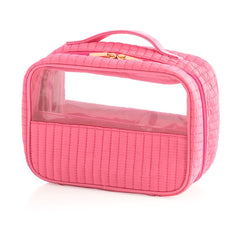 Ezra Set Clear Cosmetic Case - Pink