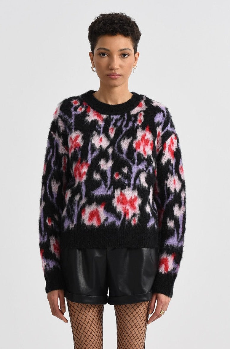 Fuzzy Abstract Printed Sweater