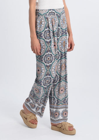 Abstract Printed Woven Flowy Pants