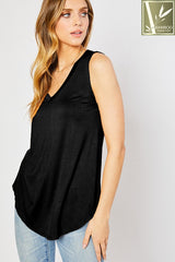 Bamboo V Neck Sleeveless Top