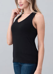 Modal Solid V Neck Sleeveless Tank