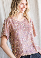 Foil Sparkling Texture Short Sleeve