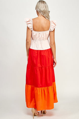 Multi Colored Tiered Maxi Dress - Multi
