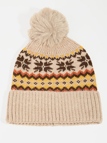 Winter Design Knitted Pom Beanie