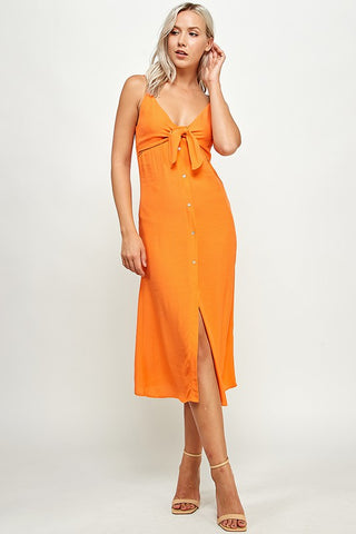 Button Down Cami Dress - Orange