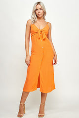 Button Down Cami Dress - Orange