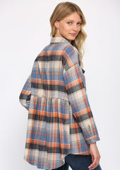 Plaid Babydoll Tunic Shirt