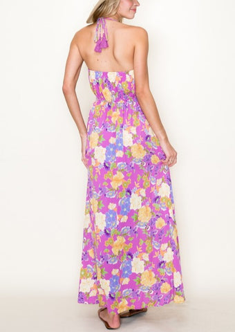 Surplus Wrap Maxi Printed Dress - Lt Magenta