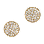 Round Disc Stud Earrings - Gold