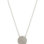 Flat Disc Short Necklace - White Gold