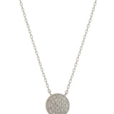 Flat Disc Short Necklace - White Gold