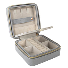 Leah Travel Jewelry Case - Light Grey