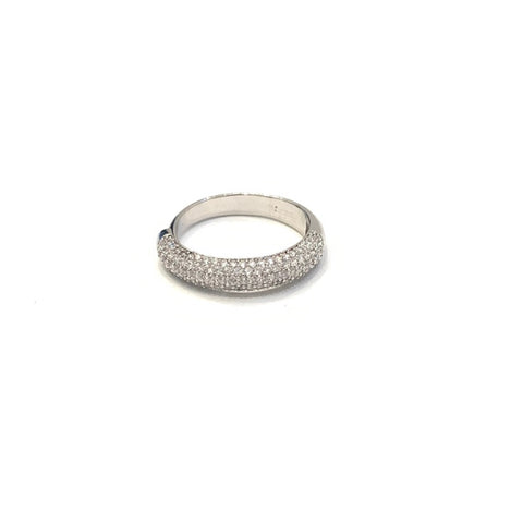 Lauren Adjustable Ring - White Gold Clear