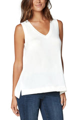 Sleeveless V-Neck Knit Tee