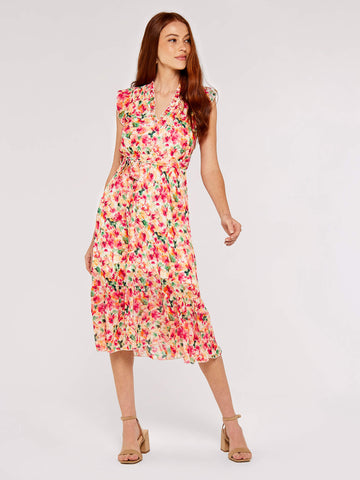 Floral Smocked Ruffle Detail Dress