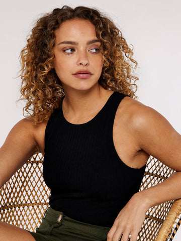 Ribbed Stretch Sleeveless Bodysuit