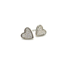 Mi Amore Stud Earrings - White Gold
