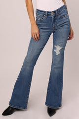 Rosa Flare High Rise Destructed Denim
