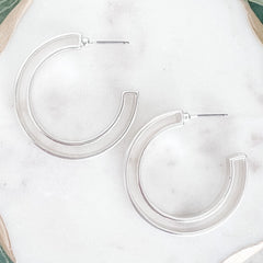 1" Double Hoop Earrings - Silver
