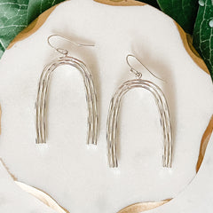 Arch-Shaped Earrings - Silver
