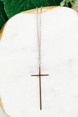 Large Gold-Dipped Cross Necklace