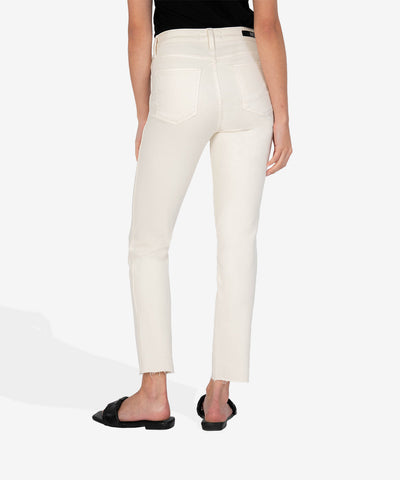 Rachael High Rise Mom Raw Hem - Ecru