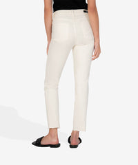 Rachael High Rise Mom Raw Hem - Ecru