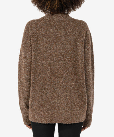 Addie Button Front Cardigan - Brown