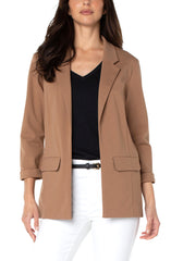 Solid Boyfriend Blazer W/ Princess Darts