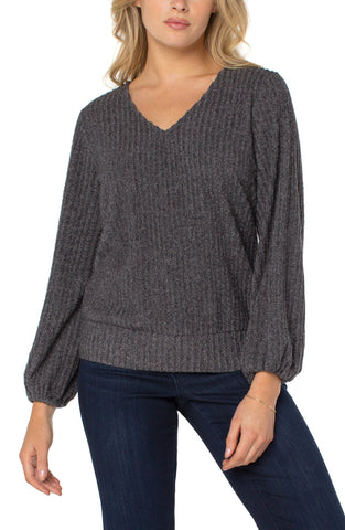 Twist Back Long Sleeve Knit Top