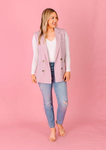 Double Breasted Sleeveless Blazer