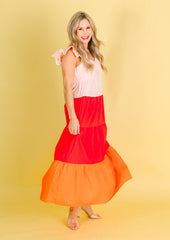 Multi Colored Tiered Maxi Dress