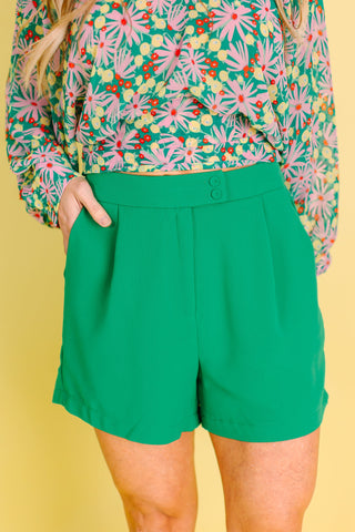 Button Elastic Back Shorts