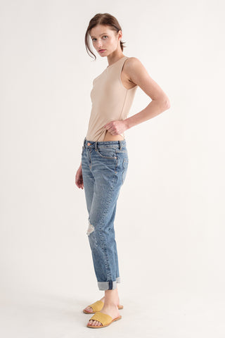 Double Layered Crew Neck Bodysuit