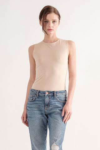 Double Layered Crew Neck Bodysuit