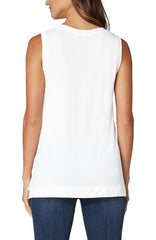 Sleeveless V-Neck Knit Tee