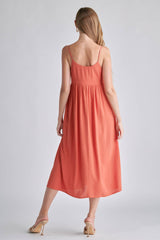 V Neck Spaghetti Strap Flowy Dress