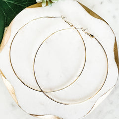Thin Solid Hoop Earrings