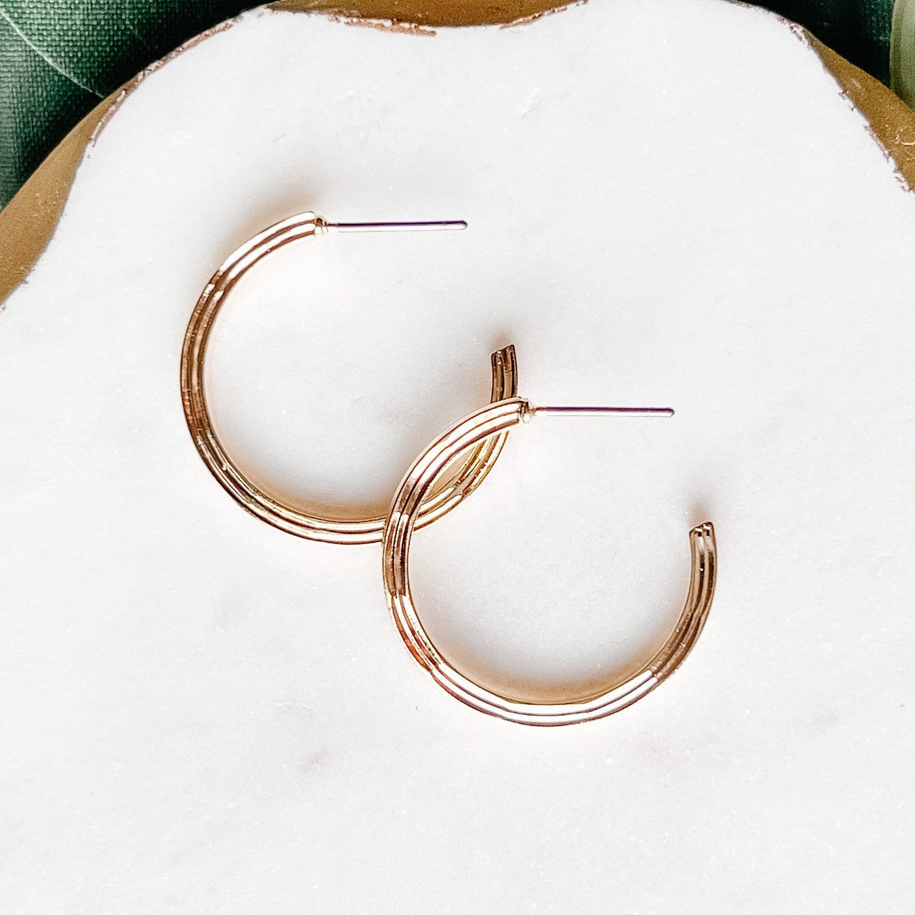 Grooved Hoop Earrings
