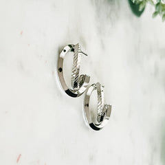 Small Twisted Textured Hoop Earrings
