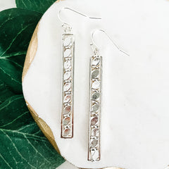 Metal Bead Bar Dangle Earrings