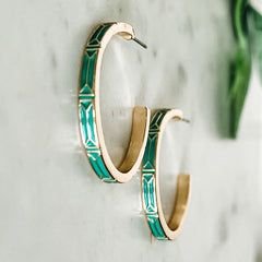 Enamel Hoop Earrings
