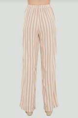 Elastic Waist Stripe Wide Leg Pant