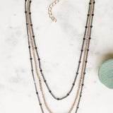 Gold & Hematite Layered Necklace