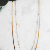 Two-Layer Ball Dainty Necklace - Gold